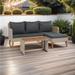 3-Piece Outdoor Patio Wicker Rattan Furniture Sofa Set with Dark Grey Cushion