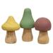 3/Set Wooden Mushrooms - 3.75”-5” high and approximately 2.5” in diameter