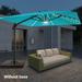 AOOLIMICS 10x10ft LED Cantilever Umbrella w/Cross Base,Patio Offset Umbrella