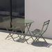 3 Piece Patio Bistro Set of Foldable Round Table and Chairs