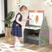 3 in 1 Kids Easel and Play Station Convertible with Chair and Storage Bins - 21" x 22" x 58"