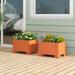 2 Pack Planter Box with Drainage Gaps for for Front Porch Garden Balcony