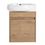 Bathroom Vanity Cabinet with Ceramic Basin Sink Top Soft Closing Door Solid Wood Bathroom Vanities Wall Mounted Vanity