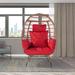 Accent Egg Chair with Red Cushions