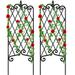 2 Pack Black Garden Trellis 47" x 16" Iron Plant Support Climbing Vines and Flowers Stands Vegetables Patio Metal Lattices