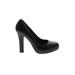 Cole Haan Heels: Slip On Chunky Heel Minimalist Black Solid Shoes - Women's Size 8 - Round Toe