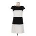 Marc New York Andrew Marc Casual Dress - Mini High Neck Short sleeves: Black Print Dresses - Women's Size 6