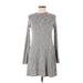 American Eagle Outfitters Casual Dress - Sweater Dress: Gray Marled Dresses - Women's Size Medium