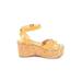 Jimmy Choo Wedges: Yellow Print Shoes - Women's Size 35 - Open Toe