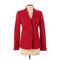 Talbots Blazer Jacket: Below Hip Red Solid Jackets & Outerwear - Women's Size 2