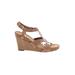 Aerosoles Wedges: Tan Print Shoes - Women's Size 8 1/2 - Open Toe