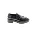 Jeffrey Campbell Flats: Loafers Platform Classic Black Print Shoes - Women's Size 7 1/2 - Round Toe