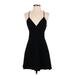 BCBGeneration Cocktail Dress - A-Line Plunge Sleeveless: Black Solid Dresses - Women's Size 2