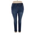 Terra & Sky Jeggings - High Rise: Blue Bottoms - Women's Size 2X - Dark Wash