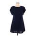 Shein Casual Dress - A-Line: Blue Solid Dresses - Women's Size Medium