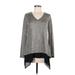 Bar III Pullover Sweater: Gray Tops - Women's Size Medium