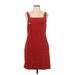 Topshop Casual Dress - Mini Square Sleeveless: Red Print Dresses - Women's Size 12