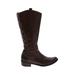 Coconuts Boots: Slouch Chunky Heel Casual Brown Solid Shoes - Women's Size 8 - Round Toe