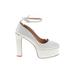 Heels: Pumps Platform Cocktail White Solid Shoes - Women's Size 41 - Round Toe