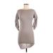 Fendi Casual Dress - Sweater Dress: Gray Solid Dresses - Women's Size Small