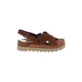 Timberland Sandals: Brown Print Shoes - Women's Size 8 1/2 - Open Toe