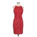 Tiger Mist Cocktail Dress - Sheath Crew Neck Sleeveless: Red Dresses - Women's Size Medium