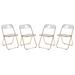 Lawrence Acrylic Folding Chair With Gold Metal Frame, Set of 4 - LeisureMod LFG19CL4