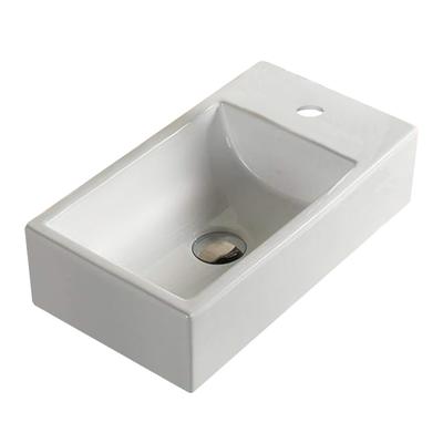 18.1-in. W Above Counter White Vessel For 1 Hole Right Drilling - American Imaginations AI-28149