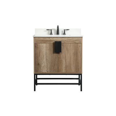 30 inch single bathroom vanity in natural oak with...