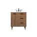 30 inch single bathroom vanity in walnut brown with backsplash - Elegant Lighting VF47030WB-BS