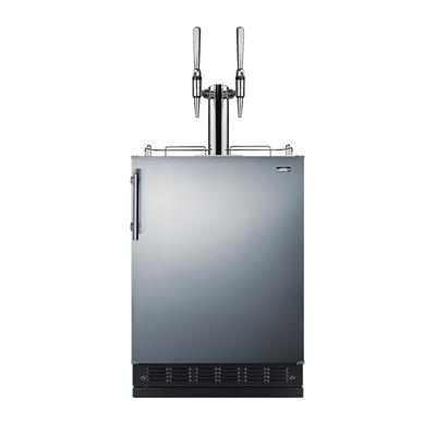 Summit SBC7BRSNCF2 24" Draft Nitro Coffee Dispenser - 1 Column & 1 Taps, Stainless, 115v, 2 1/6 Keg Capacity, Black & Stainless Steel
