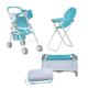 Olivias Little World 3-in-1-Puppen-Kinderwagen, Puppenhochstuhl und Kinderbett-Set Rosa OL-00013