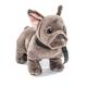 Uni-Toys - Französische Bulldogge (grau) mit Leine - 26 cm (Länge) - Plüsch-Hund, Dogge, Haustier - Plüschtier, Kuscheltier