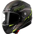 LS2 FF353 Rapid II Rokku Casco, nero-grigio-giallo, dimensione XS