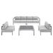 Modway 5 Piece Sofa Seating Group w/ Cushions Metal in Gray | 25 H x 106 W x 27.5 D in | Outdoor Furniture | Wayfair 665924530363