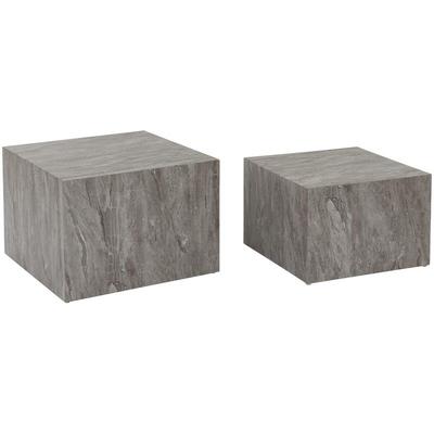 Sweeek - 2er-Set quadratische Couchtische mit Marmorlook Image