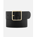 Amsterdam Heritage Naomi | Women's Wide Leather Waist Belt | Gold Buckle - Black