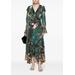 Camilla International Women Verdis World Silk Chiffon Ruffle Wrap Dress - Green