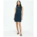 Brooks Brothers Women's Crewneck Shift Dress In Basketwoven Cotton | Navy | Size 10