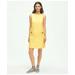 Brooks Brothers Women's Crewneck Shift Dress In Basketwoven Cotton | Medium Yellow | Size 4