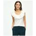 Brooks Brothers Women's Ruffle Collar Sleeveless Top In Cotton Modal Jersey | White | Size XS