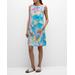 Sleeveless Butterfly-print Linen Mini Dress