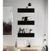 Rayne Mirrors Emerald Lee 3 Piece Oak Solid Wood Floating Shelf Wood in Black/Brown | 6 H x 18 W x 7 D in | Wayfair FS-18/7/6-Blk.RdOk.Mt.3