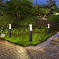 Borne d'éclairage extérieure à LED d'extérieur, 30/40/60/80 cm, base en aluminium anthracite, lampe de jardin design moderne, résistante aux intempéries IP65, lampadaire de jardin, blanc chaud 3000 K