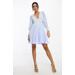 Embroidered Long Sleeve Chiffon Minidress