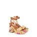 Plume Floral Embroidered Jute Platform Sandal