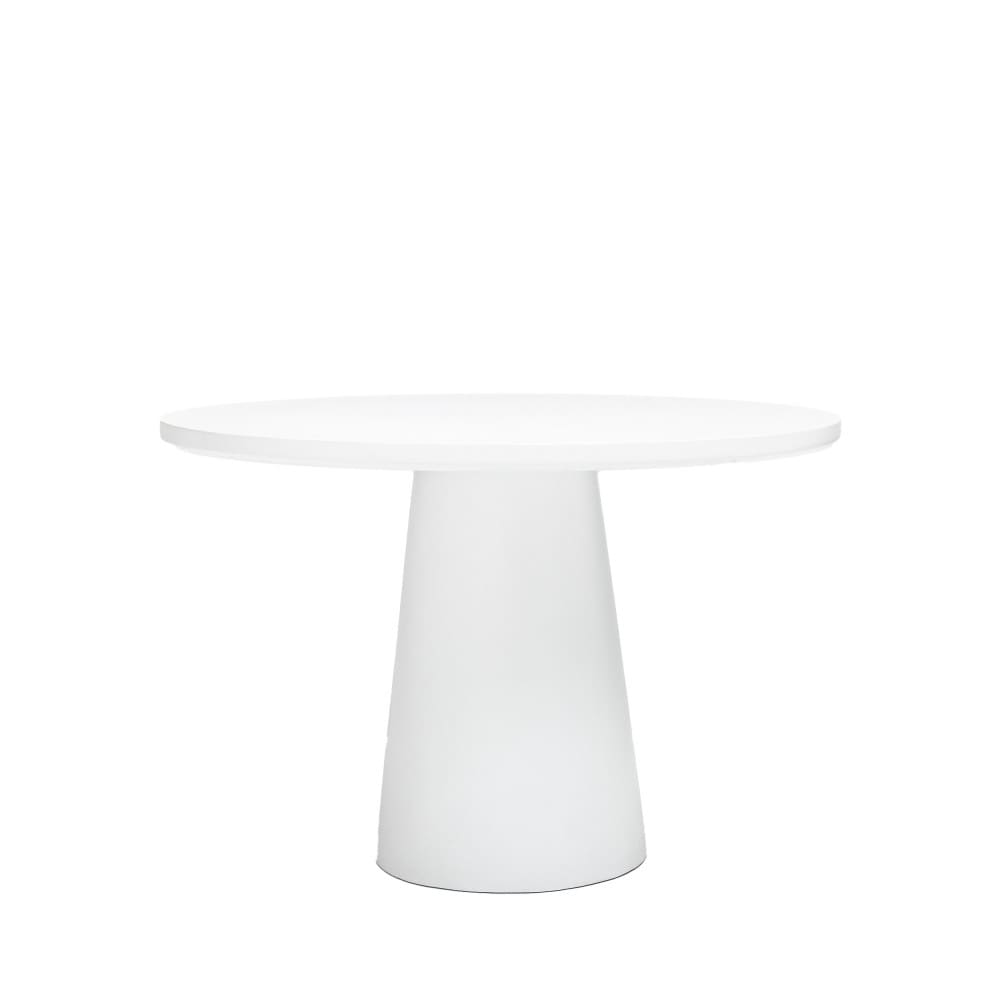 Table à manger 4 personnes ronde en fibre de ciment - Blanc