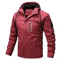 Herren Outdoorjacke Fleecejacke Windbreaker Sports Outdoor Freizeitskleidung Reise Langlebig Grundlegend Winter Zitate Sprüche Solide / einfarbig Sportbekleidung Warm-Ups Mit Kapuze Standard