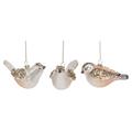 The Holiday Aisle® 2 Piece Christmas Bird Hanging Figurine Ornament Set Glass in White/Yellow | 2.75 H x 5 W x 2.63 D in | Wayfair