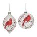 The Holiday Aisle® 2 Piece Painted Dimensional Accent Cardinal Ornament Set Glass in Red/White | 5.5 H x 4.75 W x 4.75 D in | Wayfair